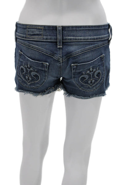 Siwy Unisex Dark Blue Button Shorts 98% Cotton 2% Spandex Size 27