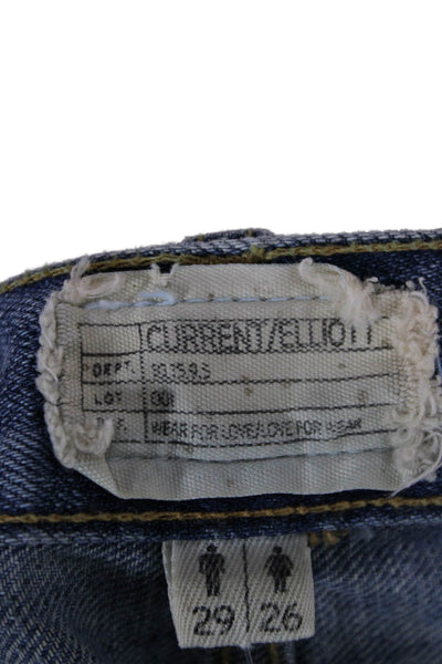 Current/Elliott Womens Boyfriend Cropped Blue Jeans Size 26