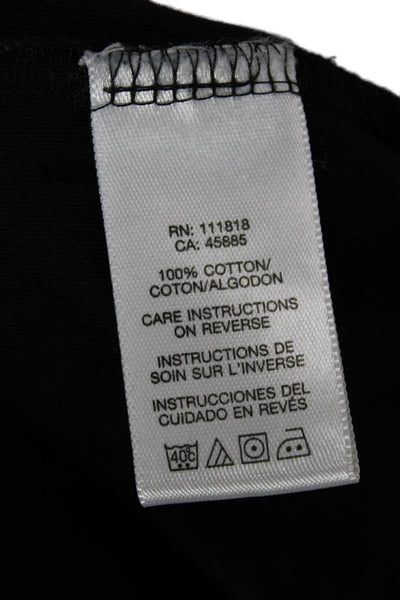 Michael Kors Mens Stand-Up Mock Neck Zip Hoodie Black Cotton Size M
