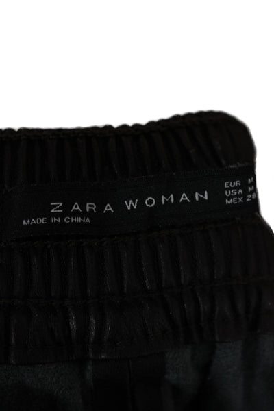 Zara Womens Cropped Ankle Pants Black Size M