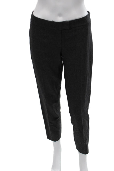 J Crew Womens Ankle Cropped Dress Pants Dark Gray Wool Button Size 00