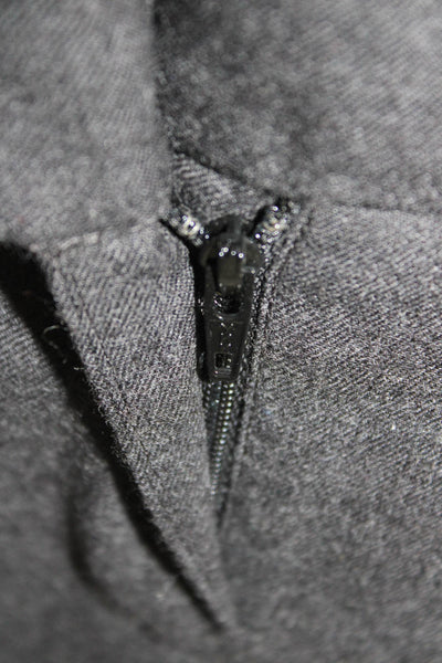 J Crew Womens Ankle Cropped Dress Pants Dark Gray Wool Button Size 00