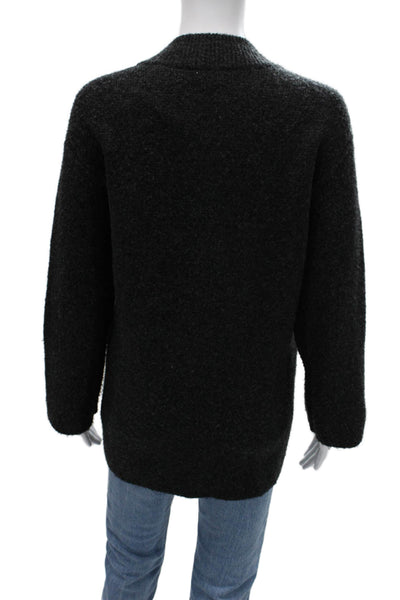 J Crew Unisex Dark Gray Classic Crew Neck Cardigan Long Sleeve Size 2XS