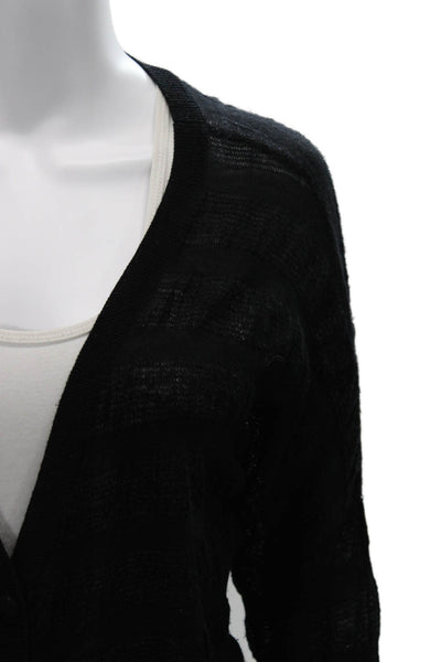 Zimmermann Unisex Black 100% Merino Wool V Neck Button Cardigan Size 1