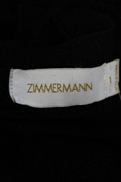 Zimmermann Unisex Black 100% Merino Wool V Neck Button Cardigan Size 1