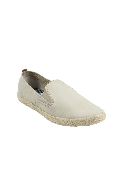 Sperry Top Sider Womens Suede Woven Bottom Slide On Flats Beige Size 7.5