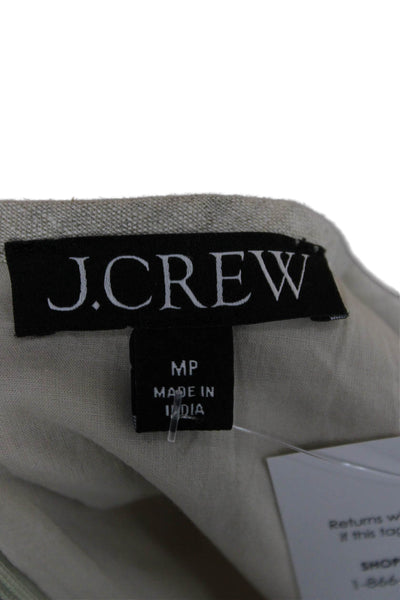 J Crew Womens Shift Tank Dress Beige High Neck Sleeveless Cotton Size PM