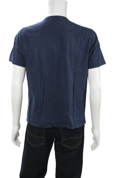 Original Penguin Mens T-Shirt Short Sleeve Dark Blue Polka Dot Cotton Size L