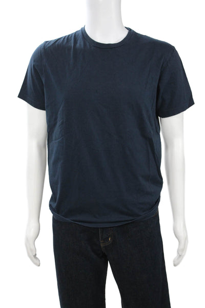 J Crew Mens Dark Blue Classic Cotton Crew Neck Short Sleeve T-Shirt Size M