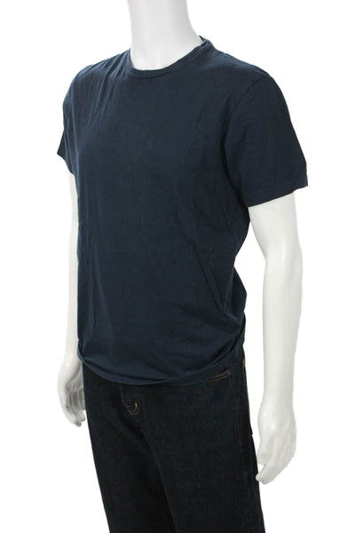 J Crew Mens Dark Blue Classic Cotton Crew Neck Short Sleeve T-Shirt Size M