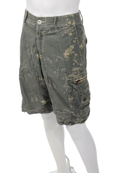 Union Mens Dark Gray Cargo Shorts 100% Cotton Button Closure Size 33