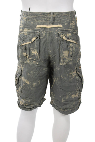 Union Mens Dark Gray Cargo Shorts 100% Cotton Button Closure Size 33