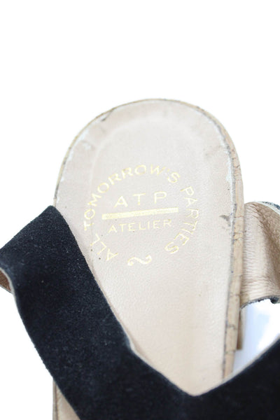 All Tomorrows Parties Womens Suede Slingbacks Sandal Heels Black Size 37 7