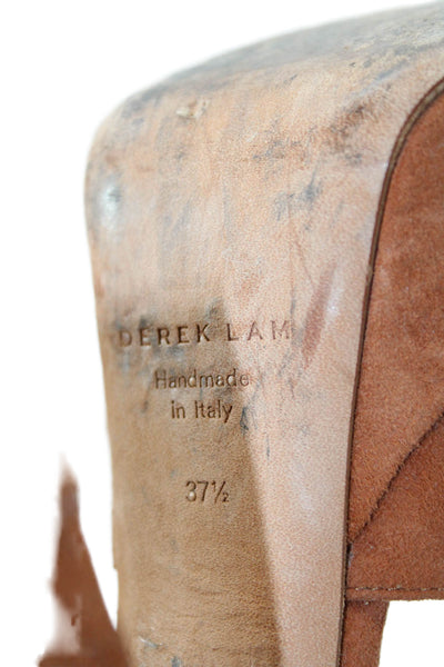 Derek Lam Womens Suede Platform Slingbacks Sandal Heels Brown Size 37.5 7.5