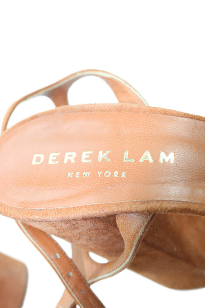 Derek Lam Womens Suede Platform Slingbacks Sandal Heels Brown Size 37.5 7.5