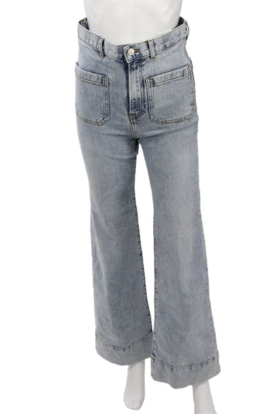 Jeanerica Women Gray Flared Wide-Leg High Rise Jeans Size 24