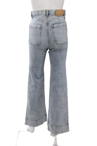 Jeanerica Women Gray Flared Wide-Leg High Rise Jeans Size 24