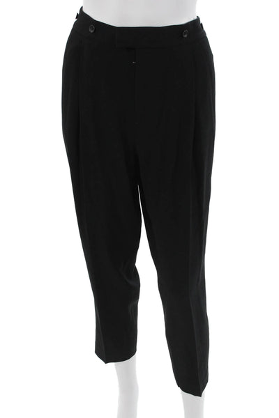 Rag & Bone Womens Ankle Cropped Dress Pants Black Button Size 8