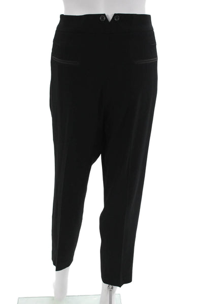 Rag & Bone Womens Ankle Cropped Dress Pants Black Button Size 8