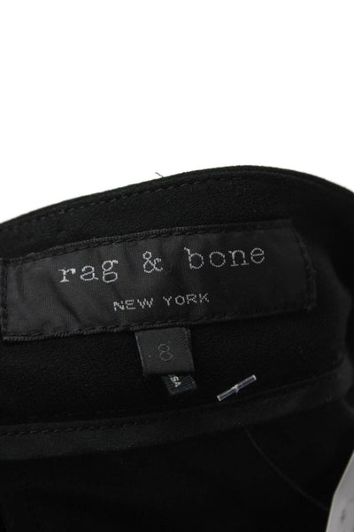 Rag & Bone Womens Ankle Cropped Dress Pants Black Button Size 8
