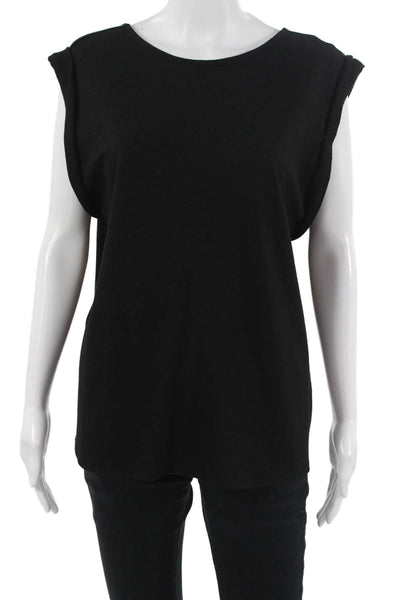 Helmut Lang Womens Black Wool Sleeveless Tank Round Neck Basic Size L