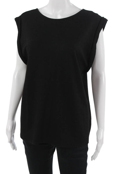 Helmut Lang Womens Black Wool Sleeveless Tank Round Neck Basic Size L
