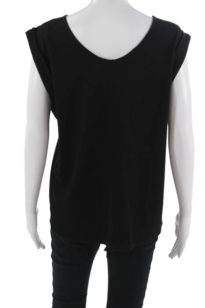 Helmut Lang Womens Black Wool Sleeveless Tank Round Neck Basic Size L