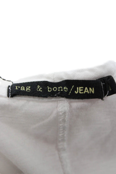 Rag & Bone Jean Women Basic White Sleeveless Crew Neck Cotton T-Shirt Size L