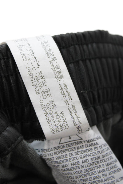 Zara Women Black Cargo Jogger Pants Army Solid Polyurethane Size S