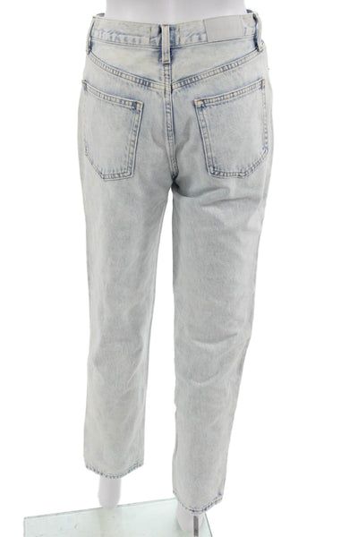 Pistola Womens Light Blue Mom Cropped High Rise Jeans Size 26
