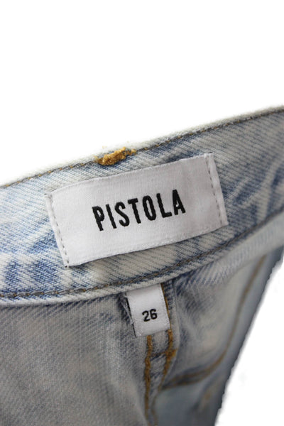 Pistola Womens Light Blue Mom Cropped High Rise Jeans Size 26