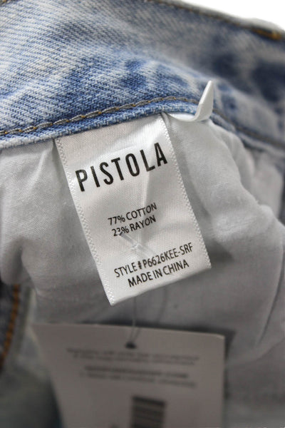 Pistola Womens Light Blue Mom Cropped High Rise Jeans Size 26