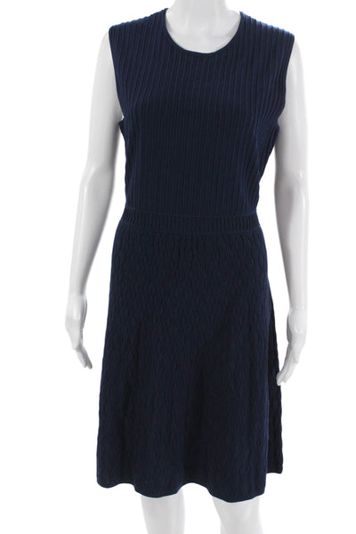 Tory Burch Womens Sweater Dress Striped Dark Blue Sleeveless Size XL