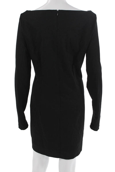 Serena & Lily Women Sheath Dress Black Long Sleeve Zip Size L