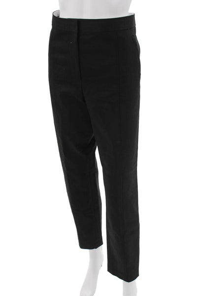 Tory Burch Unisex Ankle Dress Pants Black Cotton Lyocell Elastane Size 12