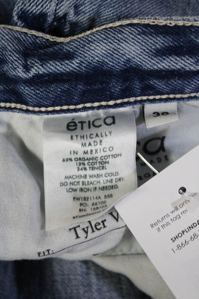 Etica Unisex Boyfriend Cropped Straight High Waist Jeans Blue Size 30