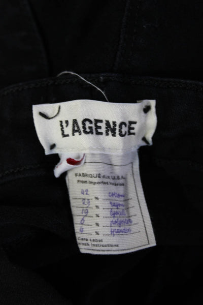 L'Agence Womens Skinny High Rise Jeans Black Button Size 31