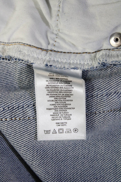 Re/Done Unisex 90s Blue Cropped Straight Jeans Button Fly Size 30