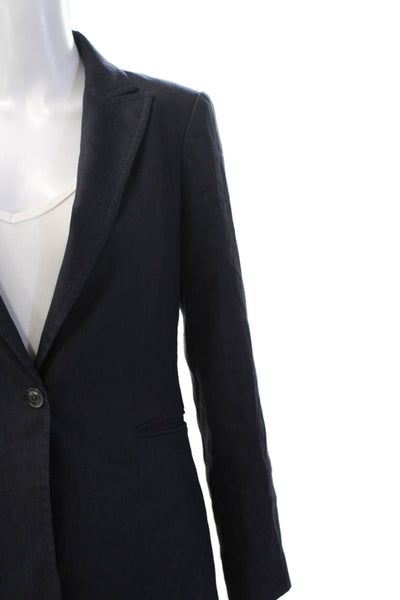 Antonio Melani Unisex Blazer Dark Blue Linen Blend Button Size 2