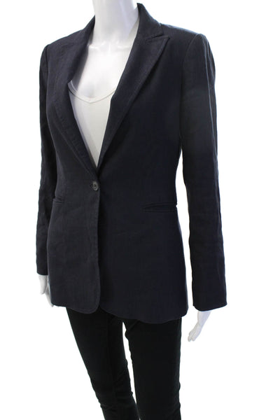 Antonio Melani Unisex Blazer Dark Blue Linen Blend Button Size 2