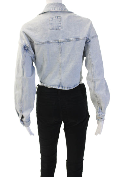 Abercrombie & Fitch Women Light Blue 90s Jacket Long Sleeve Size XS