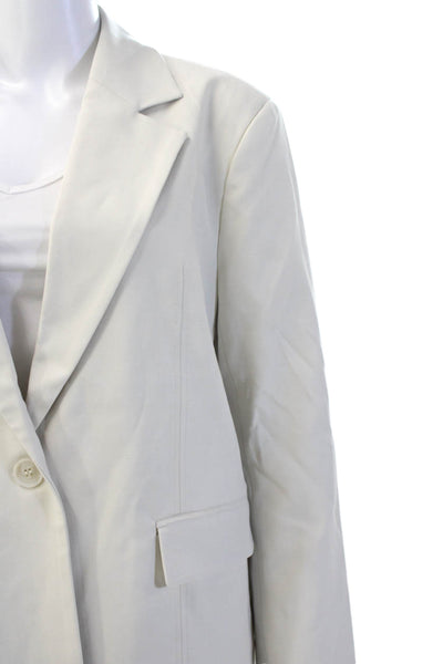 Dissh Unisex Blazer Beige Collared Long Sleeve Solid Classic Size 6