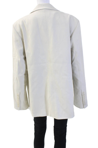Dissh Unisex Blazer Beige Collared Long Sleeve Solid Classic Size 6