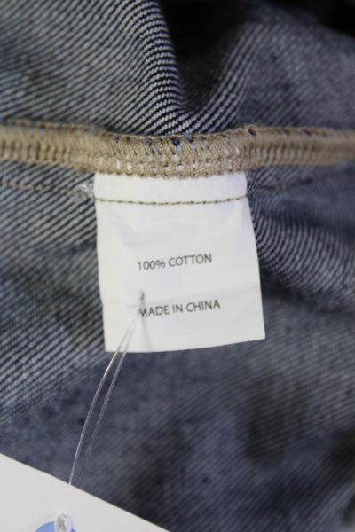Dissh Women Dark Blue Cotton Solid Vest Button 90s Size 10