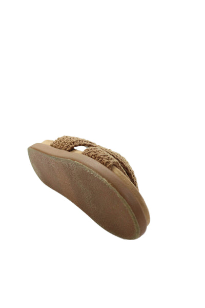 Steve Madden Womens Woven Slide On Sandals Brown Size 9.5M
