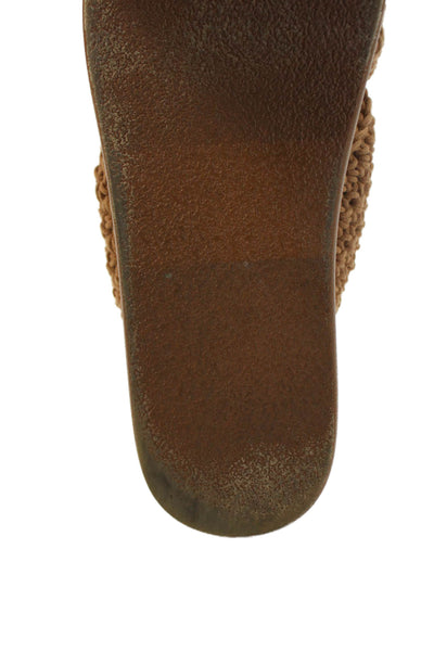 Steve Madden Womens Woven Slide On Sandals Brown Size 9.5M