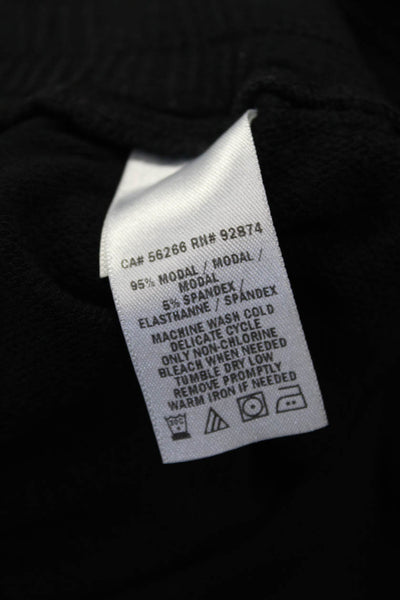 Splendid Unisex Jogger Sweatpants Black Modal Spandex Drawstring Size XL