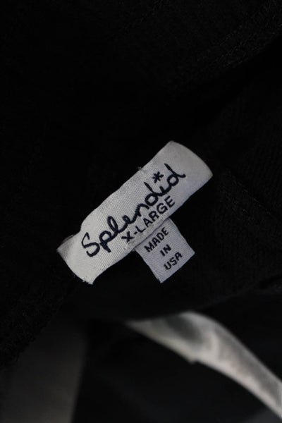 Splendid Unisex Jogger Sweatpants Black Modal Spandex Drawstring Size XL