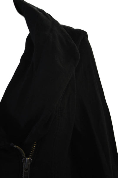 Helmut Lang Women Black Motorcycle Jacket Zip Biker Size L