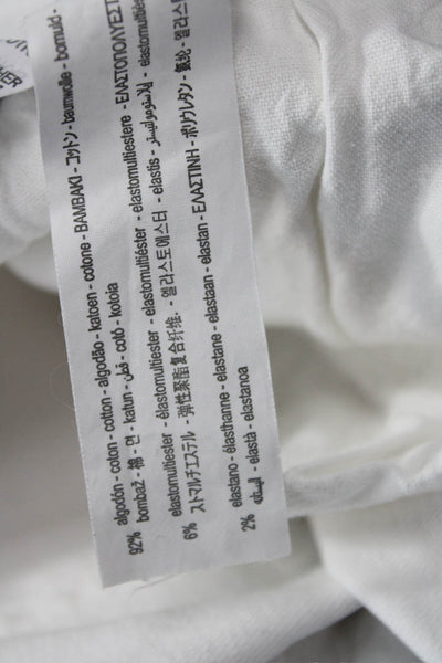 Zara Women Ankle Skinny White Jeans Mid Rise Button Cotton Size 4